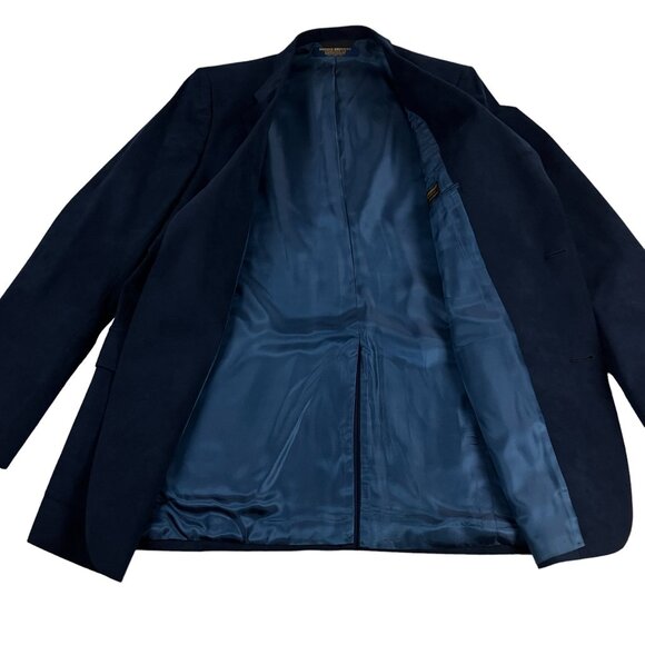 Brooks Brothers Brooksuede Sport Coat 3-Button Blazer Mens Size 42 SLIM FIT Navy - Picture 10 of 14